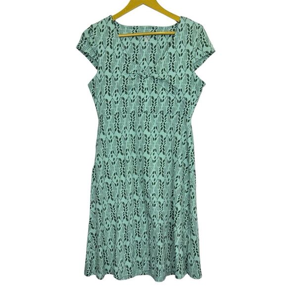 Toad & Co Rosemarie Dress Size S Organic Cotton Blend Cap Sleeve V-Neck Green - Picture 1 of 10